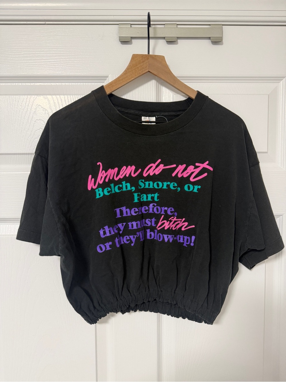 Women Retro Graphic Tee w/ Cinched Waist Size XL